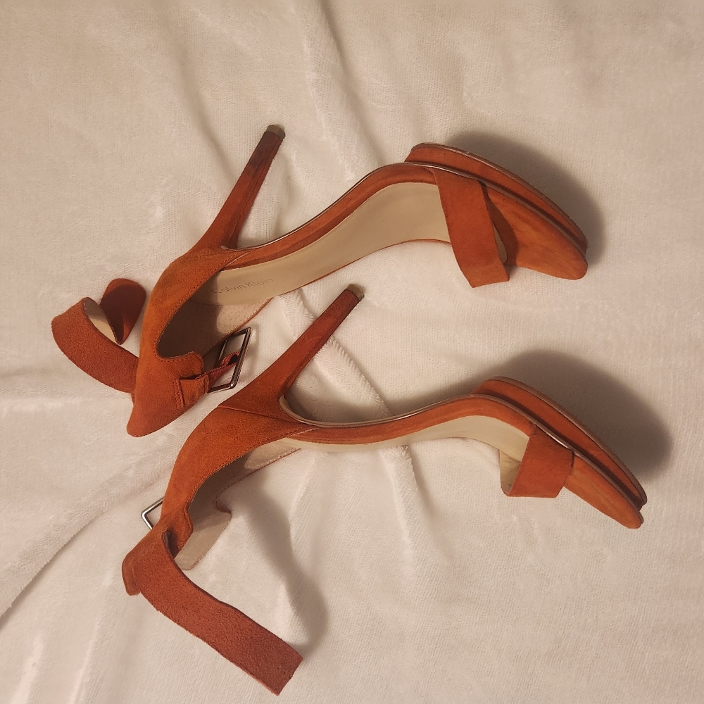 Burnt orange Calvin Klein heels